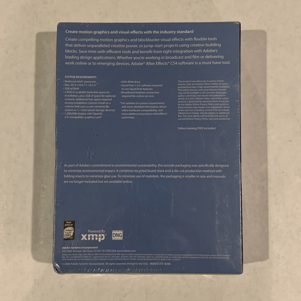 Adobe After Effects CS4 Mac OS Brand New