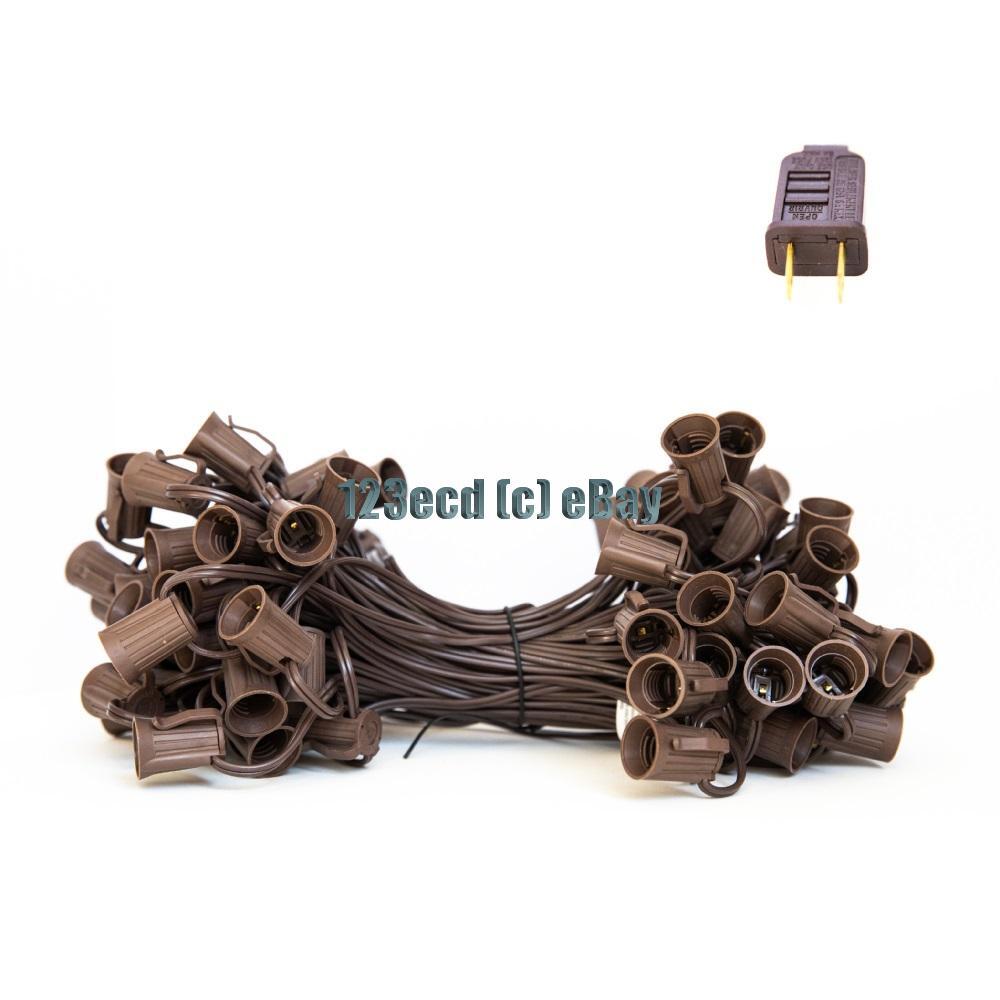 Brown C9 100ft Light String SPT-1 - Christimas Lights