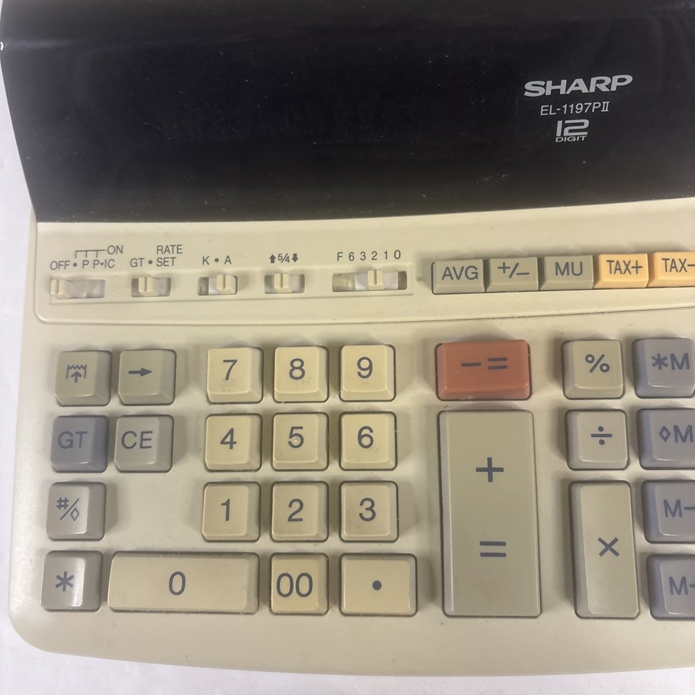 Vintage Sharp EL-1197PII Printing Calculator Tested Working