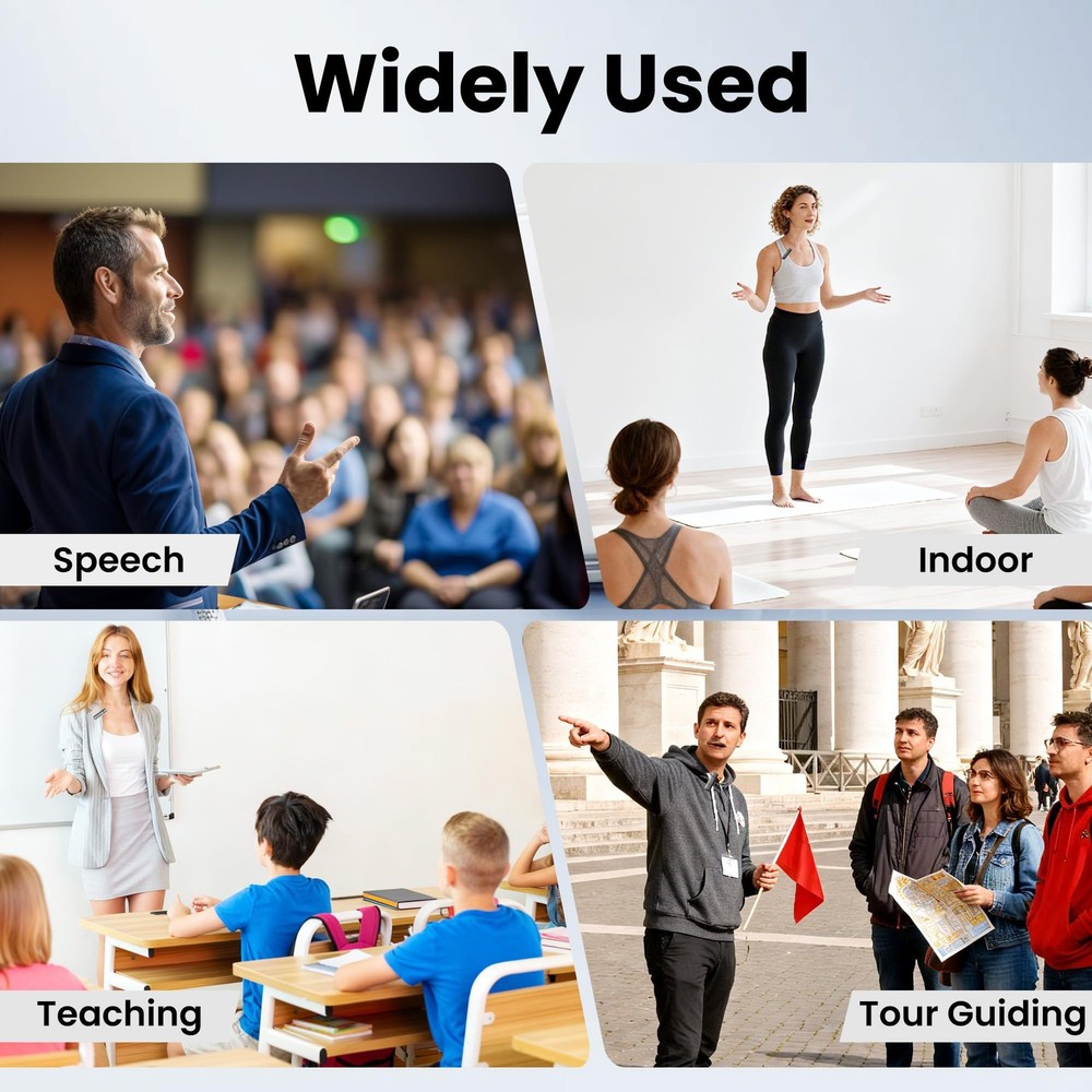 Voice Amplifier Wireless Microphone with Bluetooth Lavalier, Portable Microph...