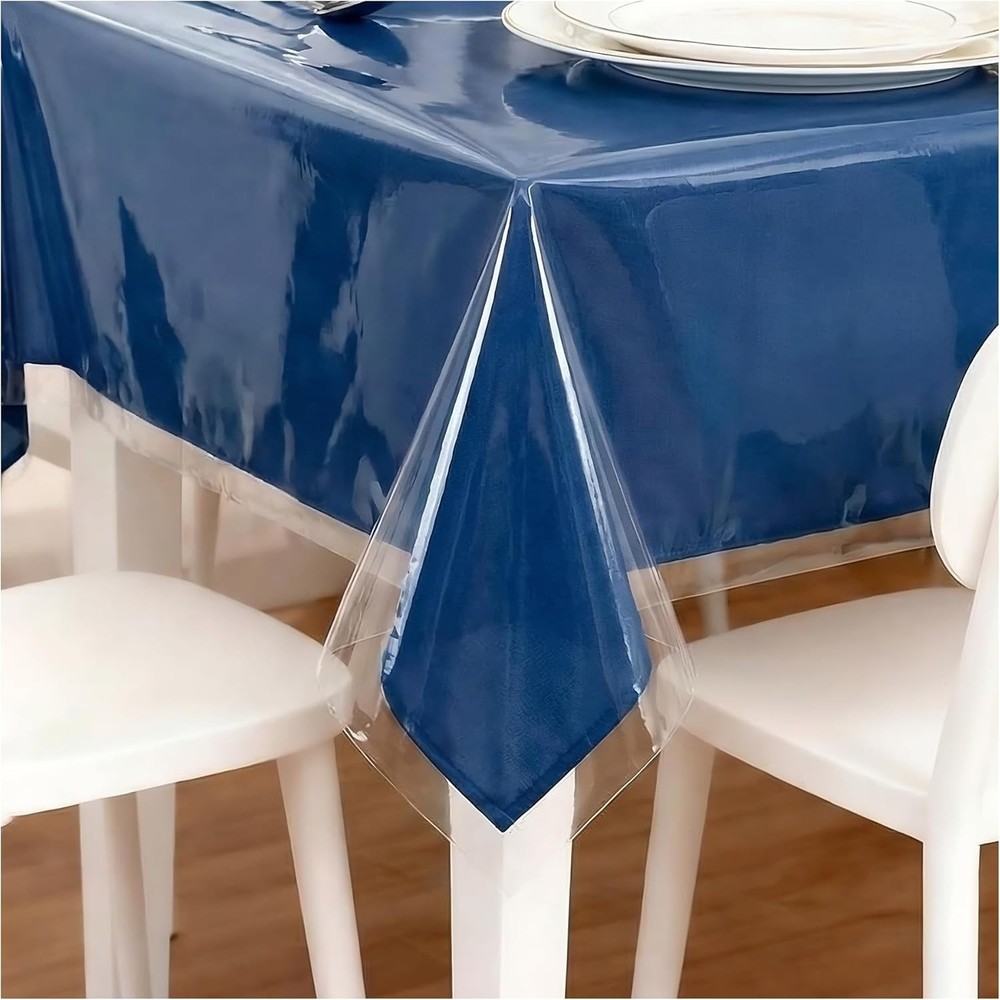 Clear Plastic Tablecloth Protector 55"x70" Waterproof Vinyl Table Cover Dining