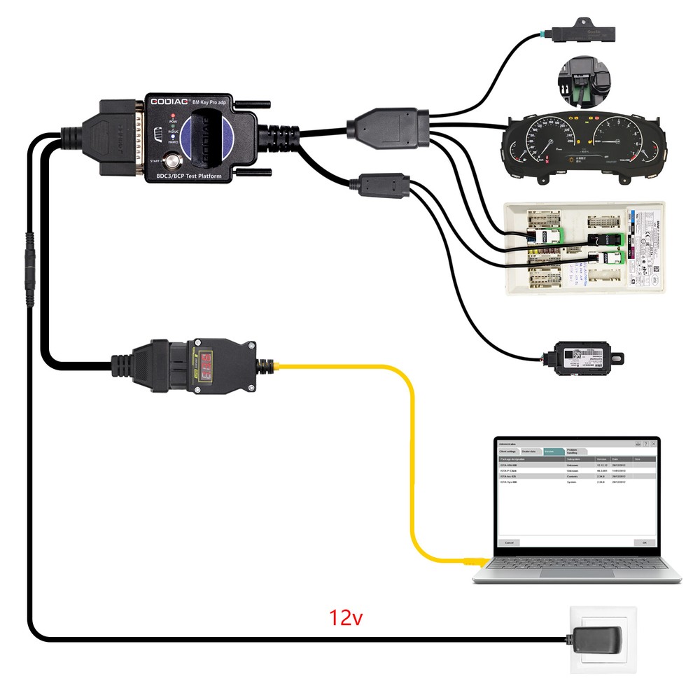 GODIAG For BMW BDC3/BCP Programmer Test Platform Pair with IM608 and BDC3 k-ey