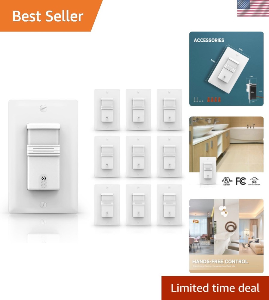 Neutral Wire Required Motion Sensor Switch - Adjustability for Indoor Lighting