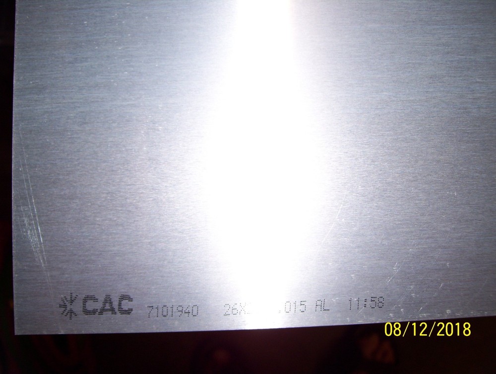 Aluminium sheet, .015" thick, 9" X 12"; single sheet
