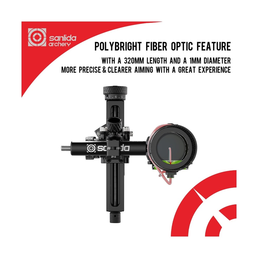 Sanlida Archery Hero10 Advanced Target Compound Bow Sight Scope with 6X＆8