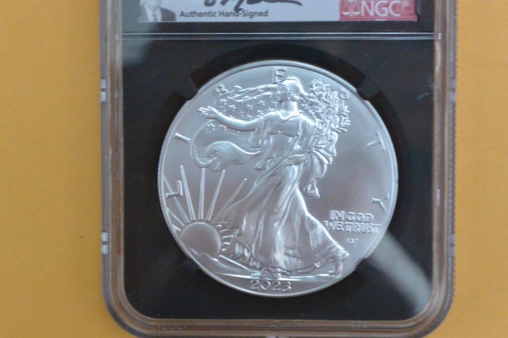 2023 American Silver Eagle First Day Issue NGC MS70 David Ryder Signed