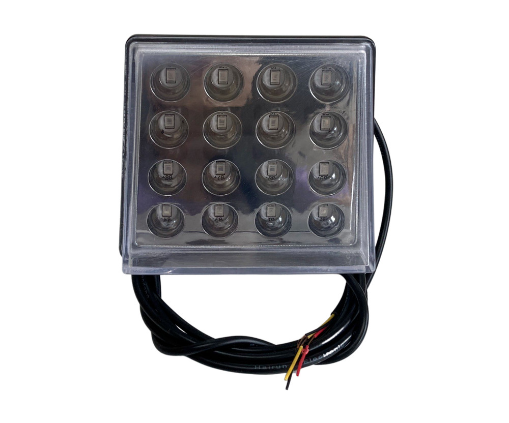 Clear Strobe Red 16 LED Square Rear Bumper Tail 3rd Brake Light GM JP