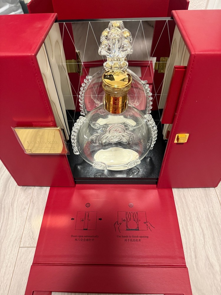 Empty Louis XIII bottle and case, 750 ML Cognac, Topper , Box