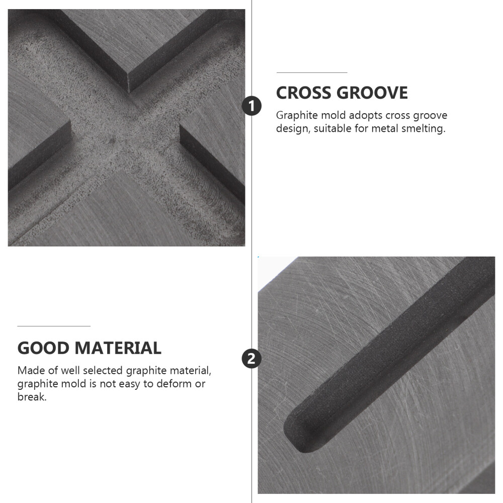 Black Graphite Cross Mold Refining Scrap Melting Gold Shape Ingot