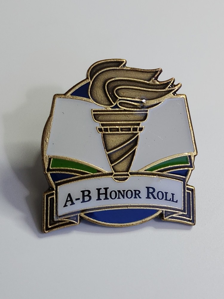 A-B Honor Roll Award Lapel Pin Torch & Open Book