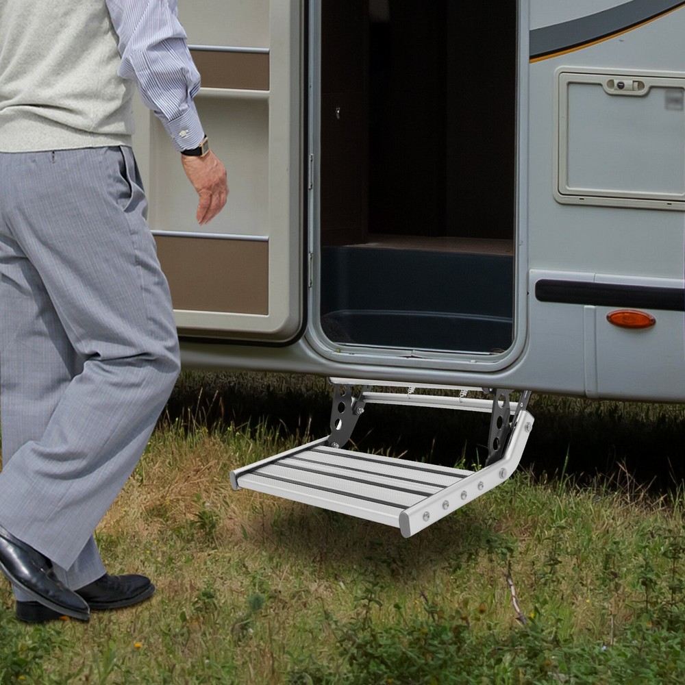 Aluminum 1 Step Pull Out Retractable RV Camper Platform Steps Stair Anti-Slip
