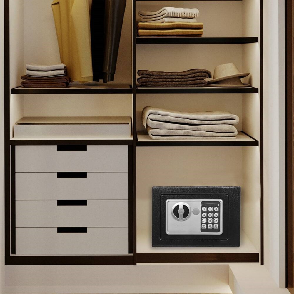 Electronic Small Safe Box Digital Electronic Security Safe Box w/ Keys for Home