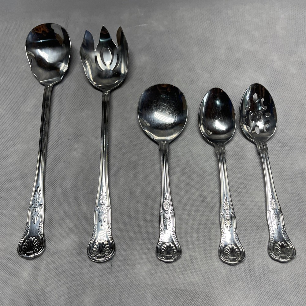 Reed & Barton KINGS 5 Pc  1824-1999 175th Select Stainless Serving Flatware Set