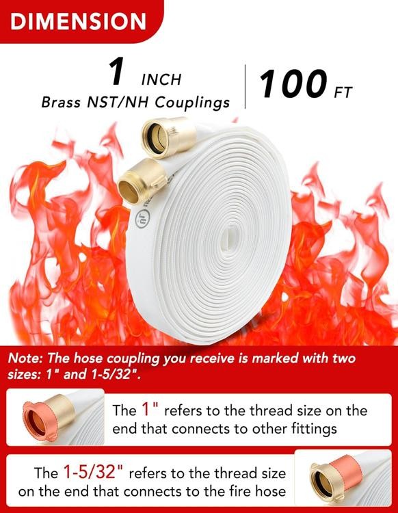 ZYfire Single Jacket TPU Fire House NST 1” - 100FT