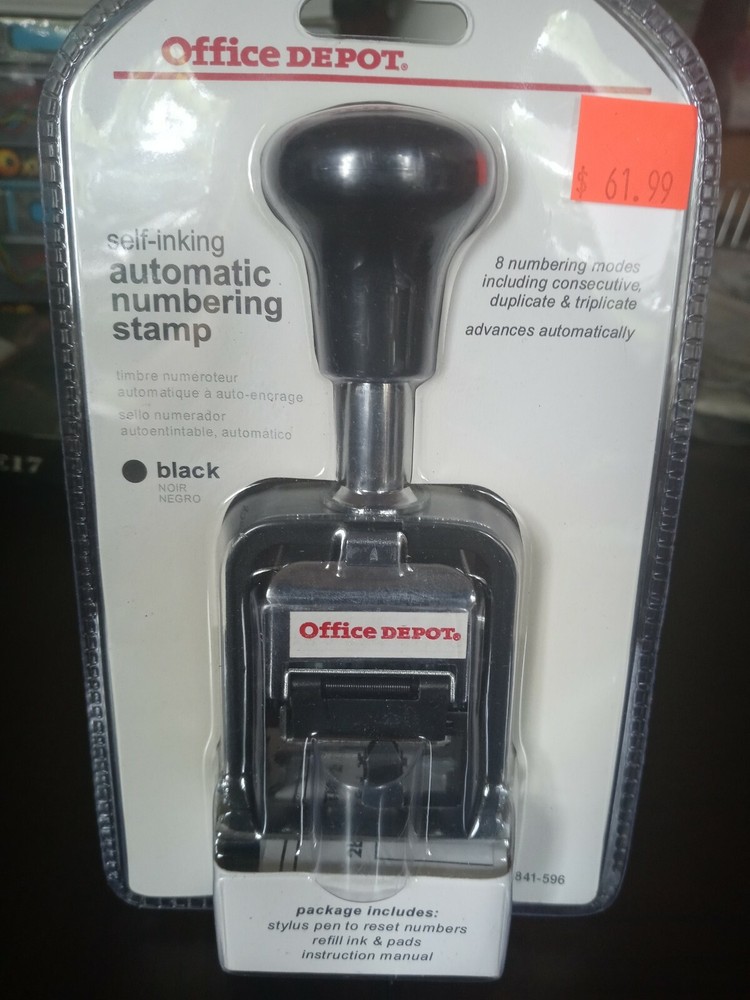 Self-inking Automatic Numbering Stamp Black