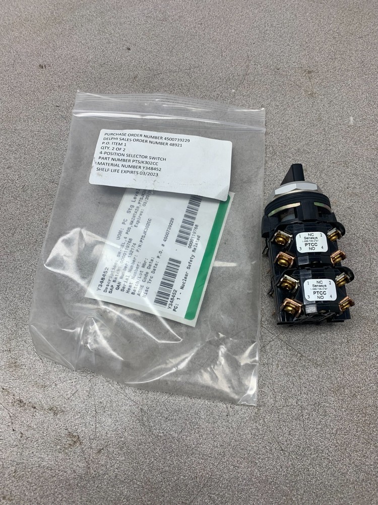 NEW NO BOX SENASYS 4 POS. SELECTOR SWITCH PTSJK302CC
