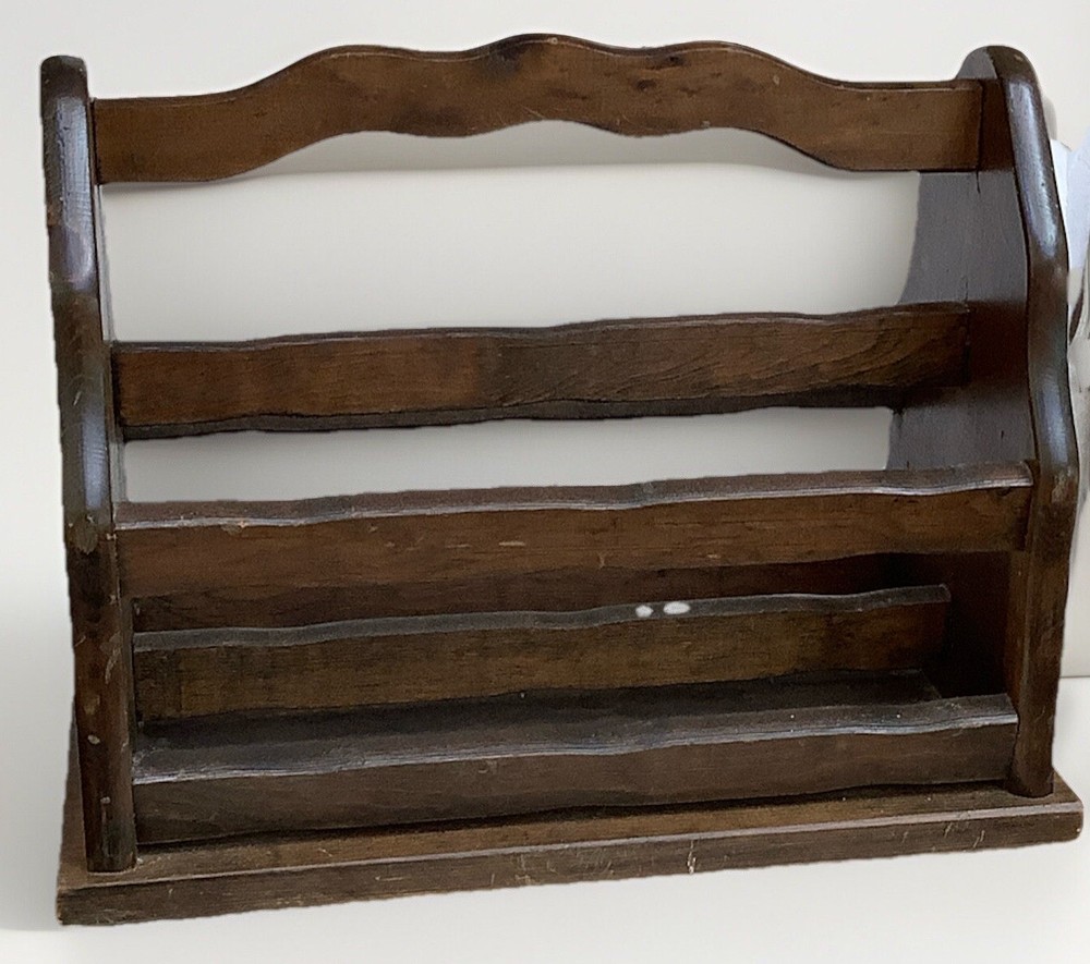 Vintage  Rustic Magazine Rack Wood
