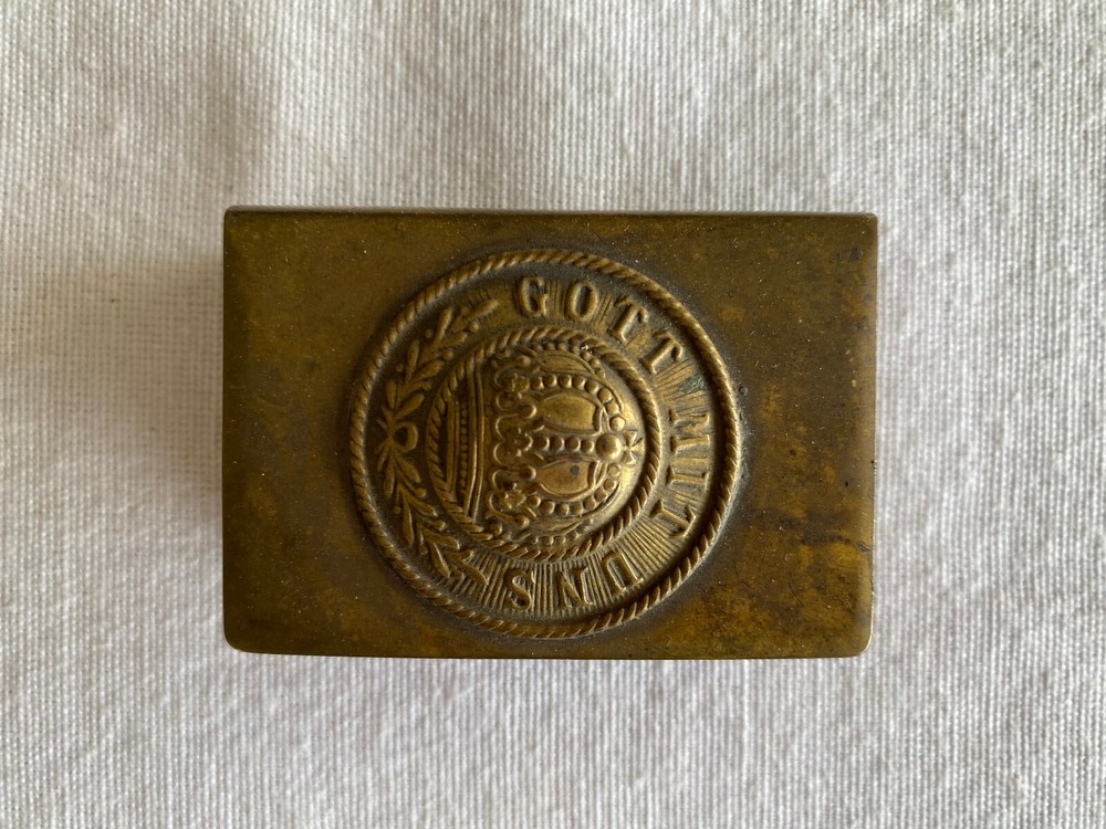 WW1 Trench Made Match Safe - "GOTT MITT UNS" -