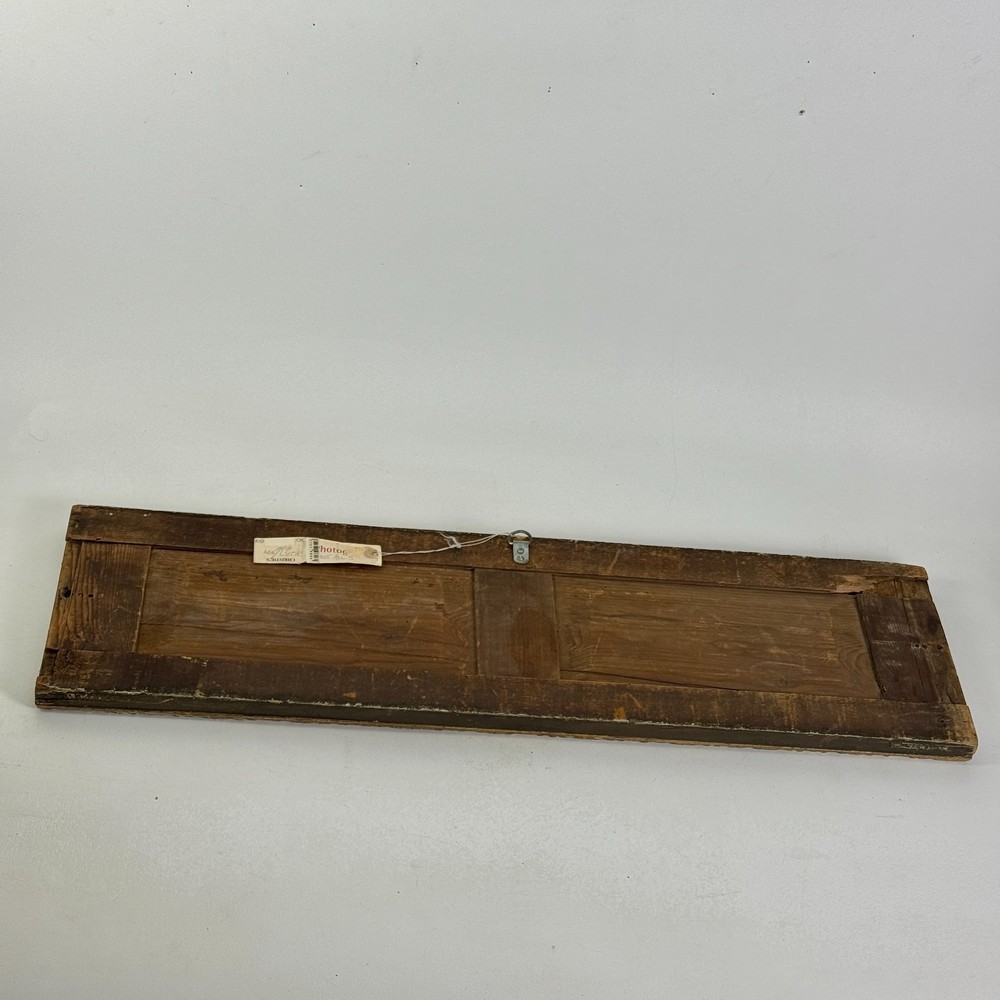 Antique Horizontal Long & Narrow Distressed Gilded Mirror