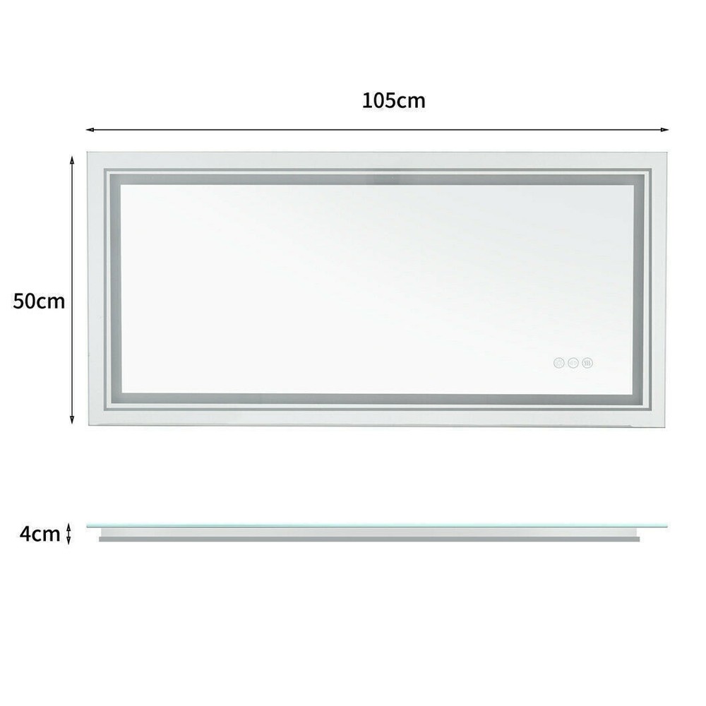 Upgrade Lighting Strips LED Bathroom Vanity Mirror Front Light& Backlit Antifog