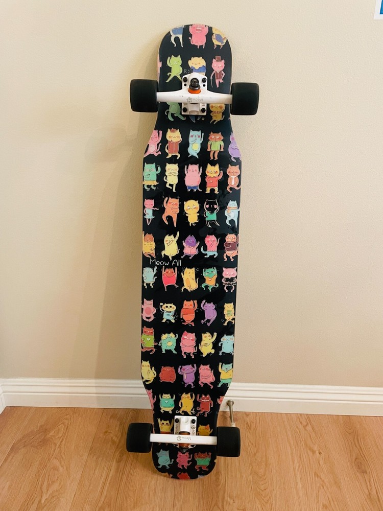 Drop through Longboard 44" cat deck complete in Sleek Black
