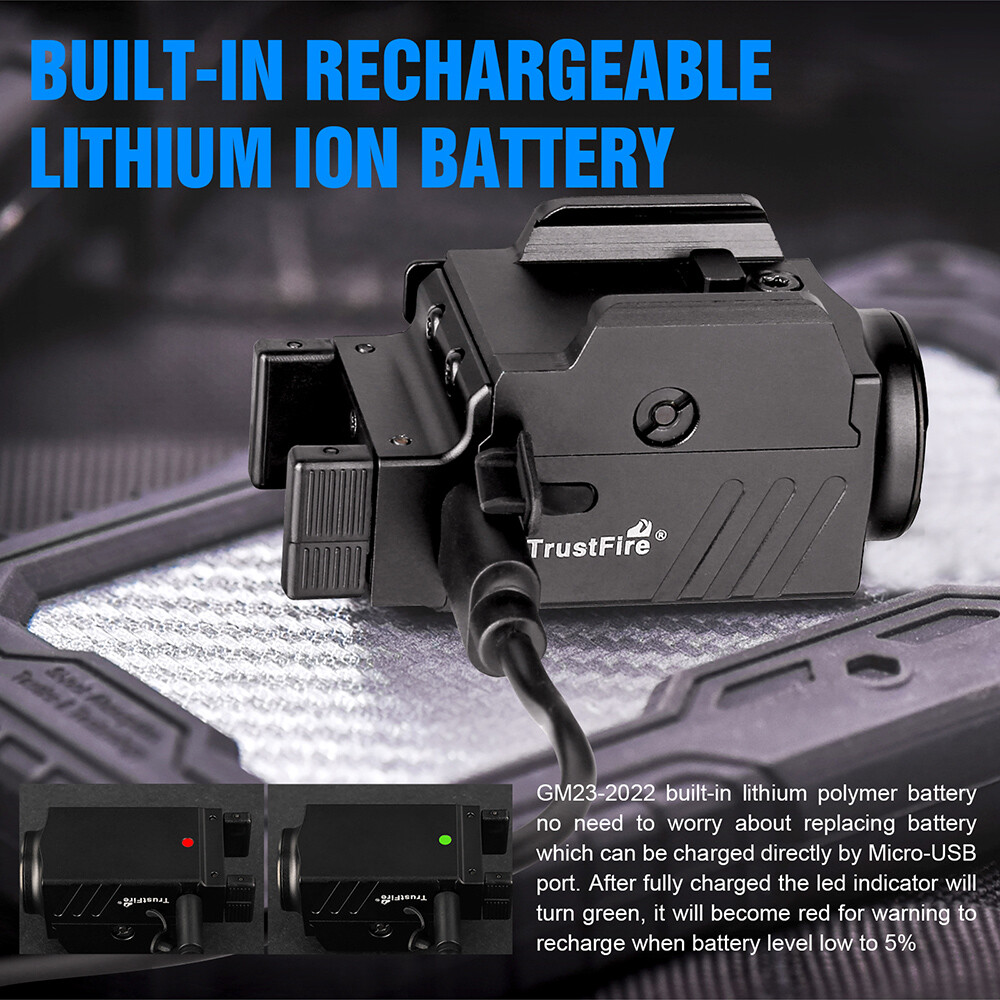 Trustfire Mini Tactical LED Gun Flashlight 800 Lumen Rail Mounted Weapon Light