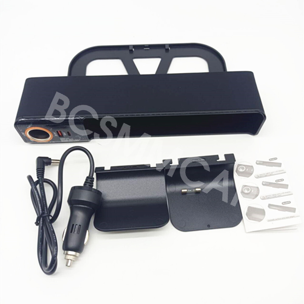 Car Storage Box Organizer Rechargeable Phone Charger Cigarette Lighter Socket