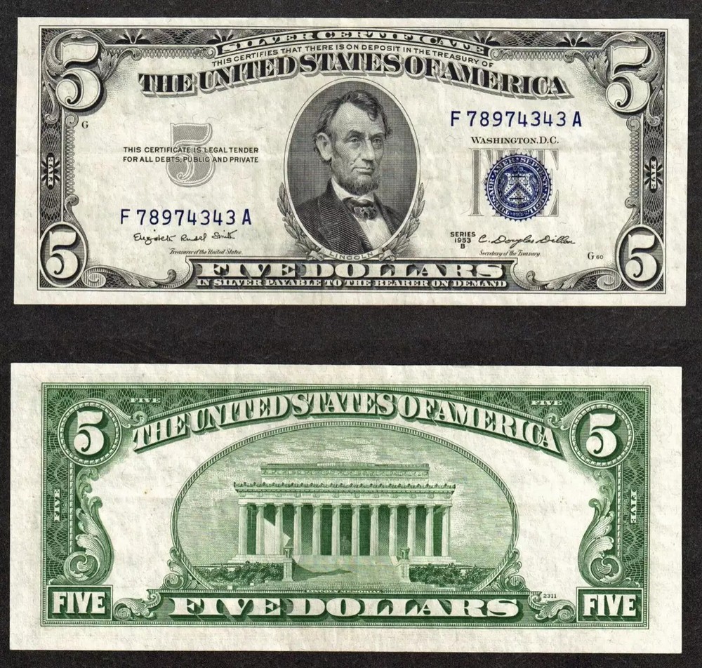 $5 1953-B Silver Cert, Fr. 1657 Extremely Fine