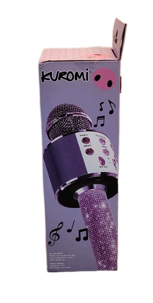 NIB! Hello Kitty Kuromi Bluetooth Bling Karoake Microphone & Speaker