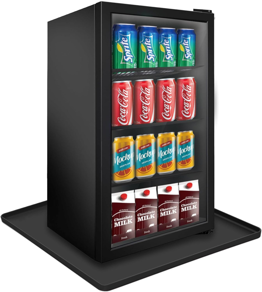 Mini Fridge Silicone Mat with Raised Edge, under Washing Machine Pad under Mini