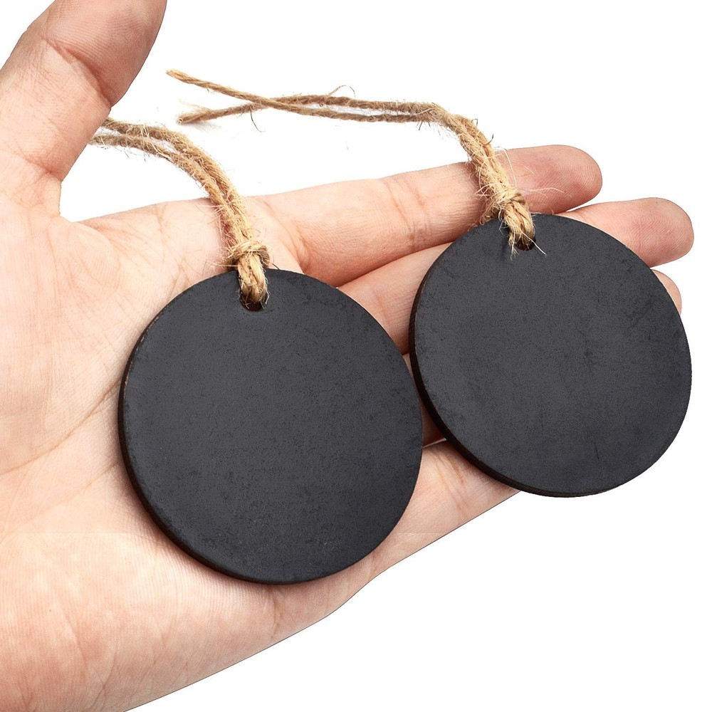 Blackboard Tags,10pcs 5cm Hanging Christmas Chalkboard Tags Mini Two-Sided Bl...