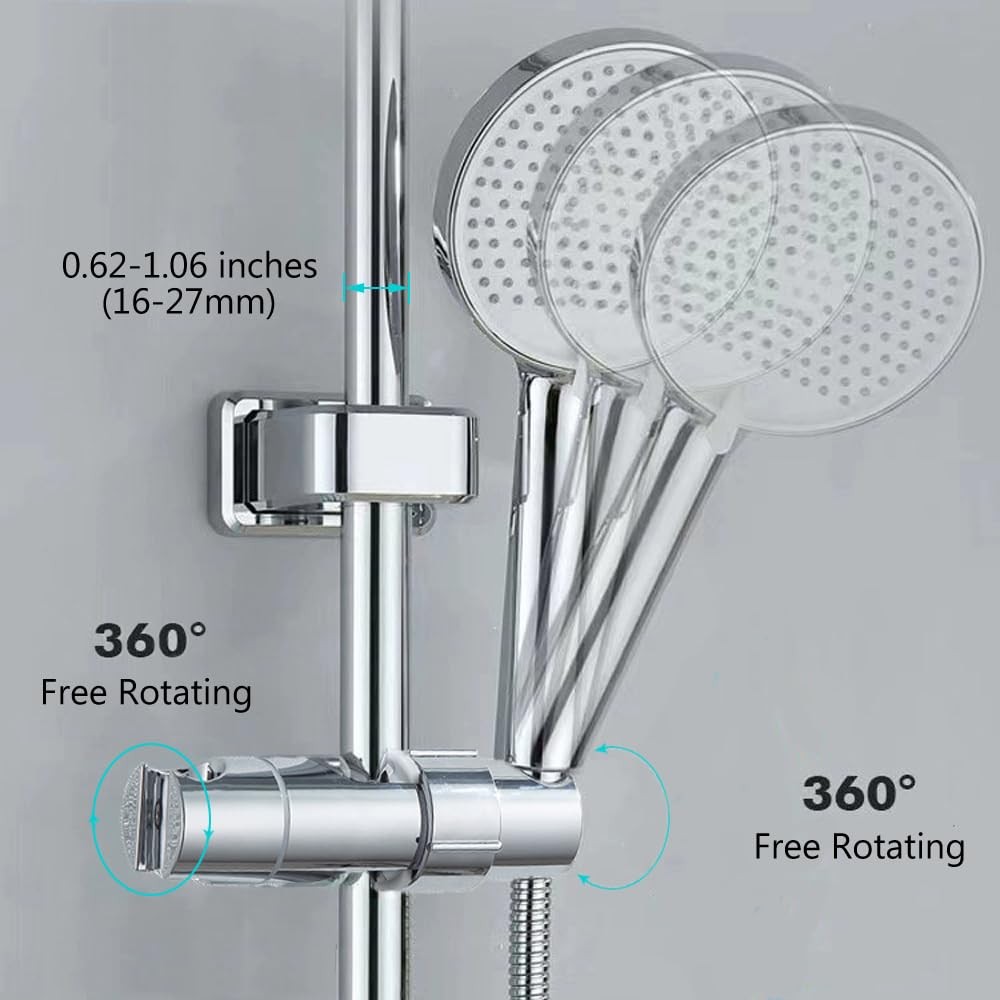 PIGIAOKA Shower Head Holder for Slide 135MM x 48MM/5.31'' x 1.88'', Silver