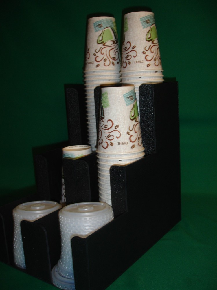 COFFEE CUPS AND LIDS DISPENSER 6 COMPARTMENTS