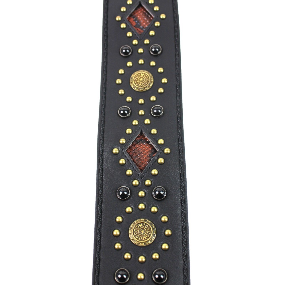 Walker & Williams GTR-20-BB Sedona Special Black Padded Strap With Studs & Rivet