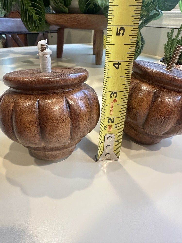 Four Vintage Solid Wood Ottoman Feet