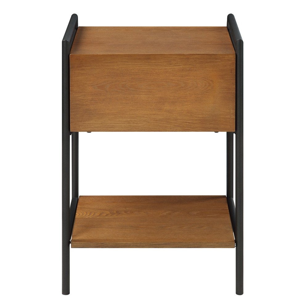 Azalea Park Walnut Wood 1 Drawer Side Table