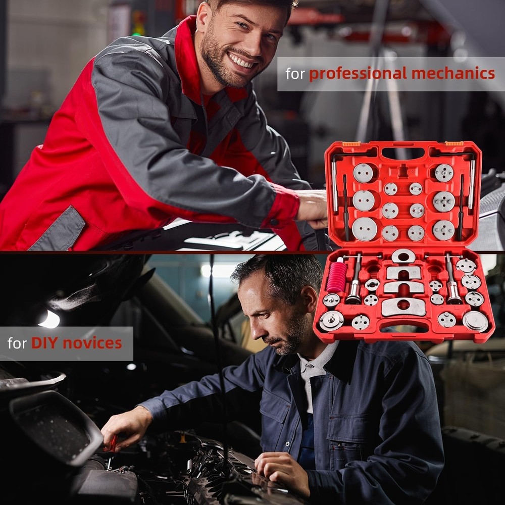 35PCS Disc Brake Caliper Tool Kit Heavy Duty Brake Caliper Compression Tools Kit