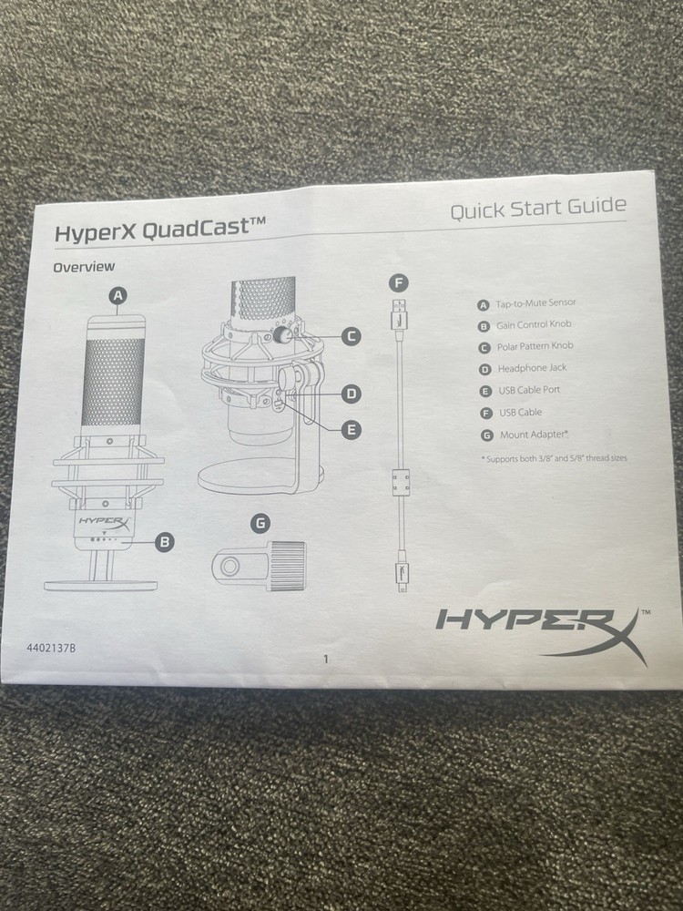 HyperX QuadCast USB Microphone Designed for Streaming Gaming Podcasts