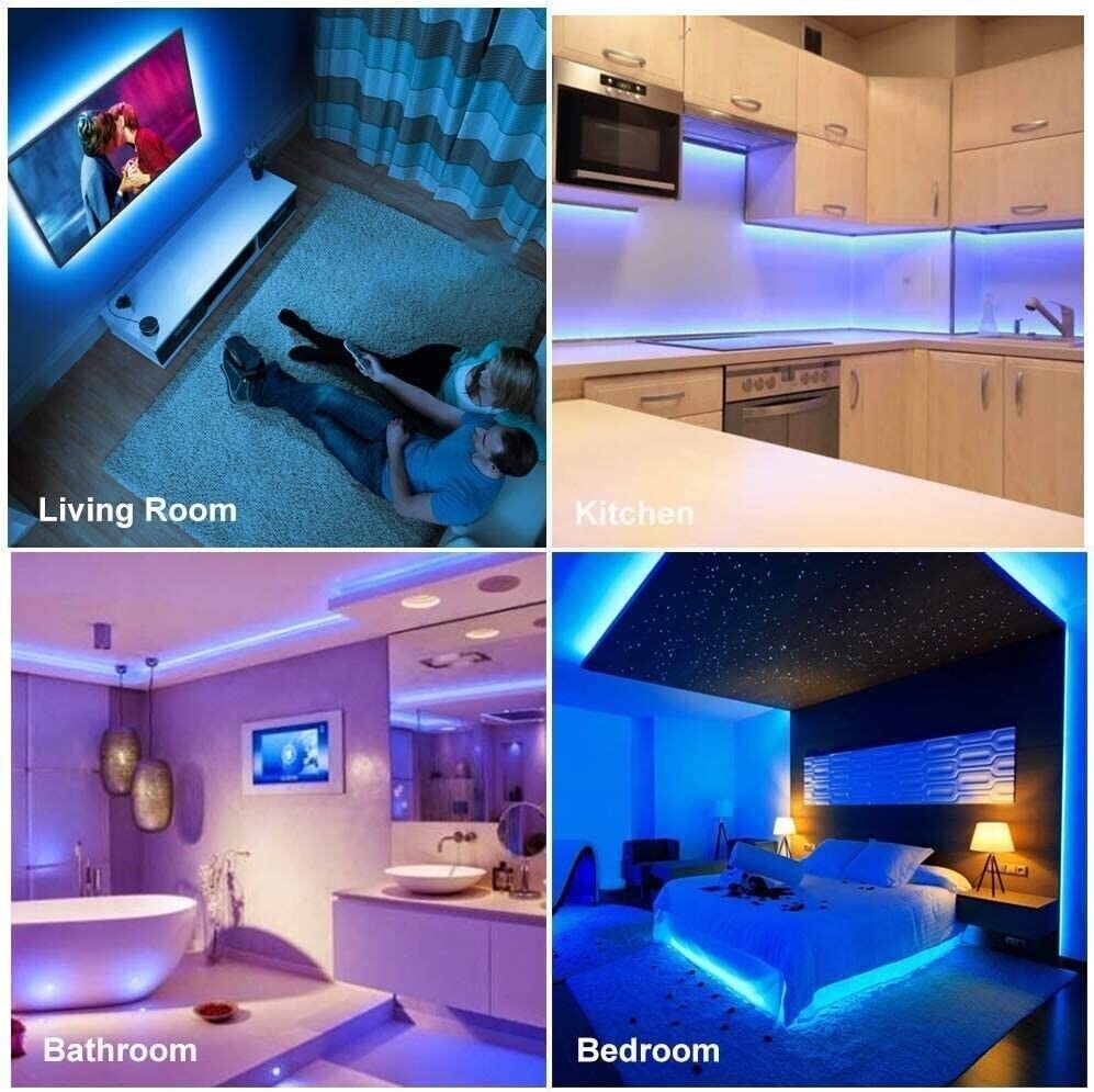 32ft LED Strip Lights Remote Control Bedroom for Indoor Use