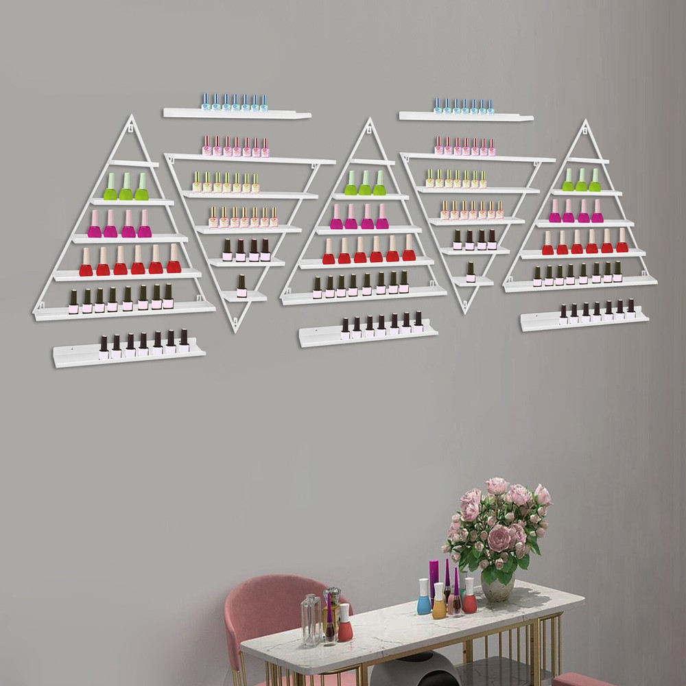 10PCS Triangular Nail Polish Racks, Wall-mounted Nail Polish Racks, 5-tier