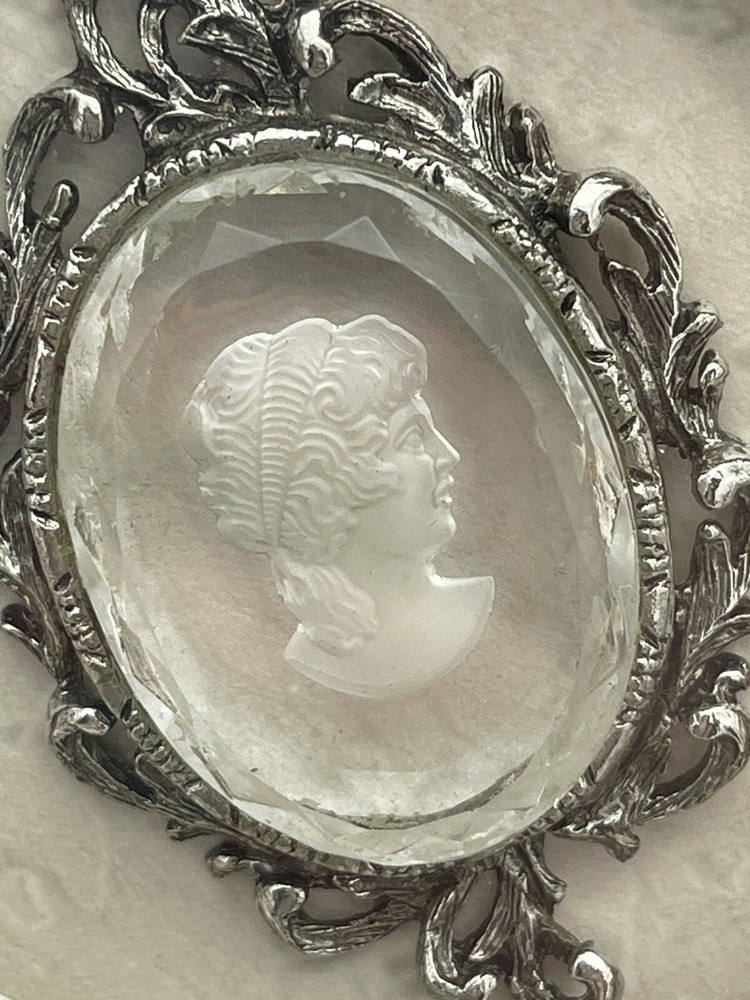 Framed Crystal Cameo Inside 6” x 6” Ornate Shadowbox Frame