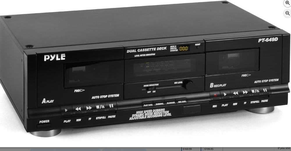 PYLE DUAL CASSETTE DECK PT649D
