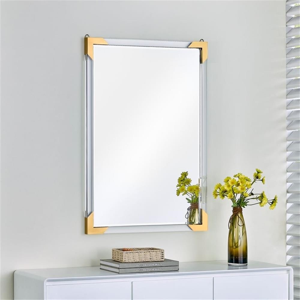 Plata Import Malik Acrylic Gold Rectangular Wall Mirror
