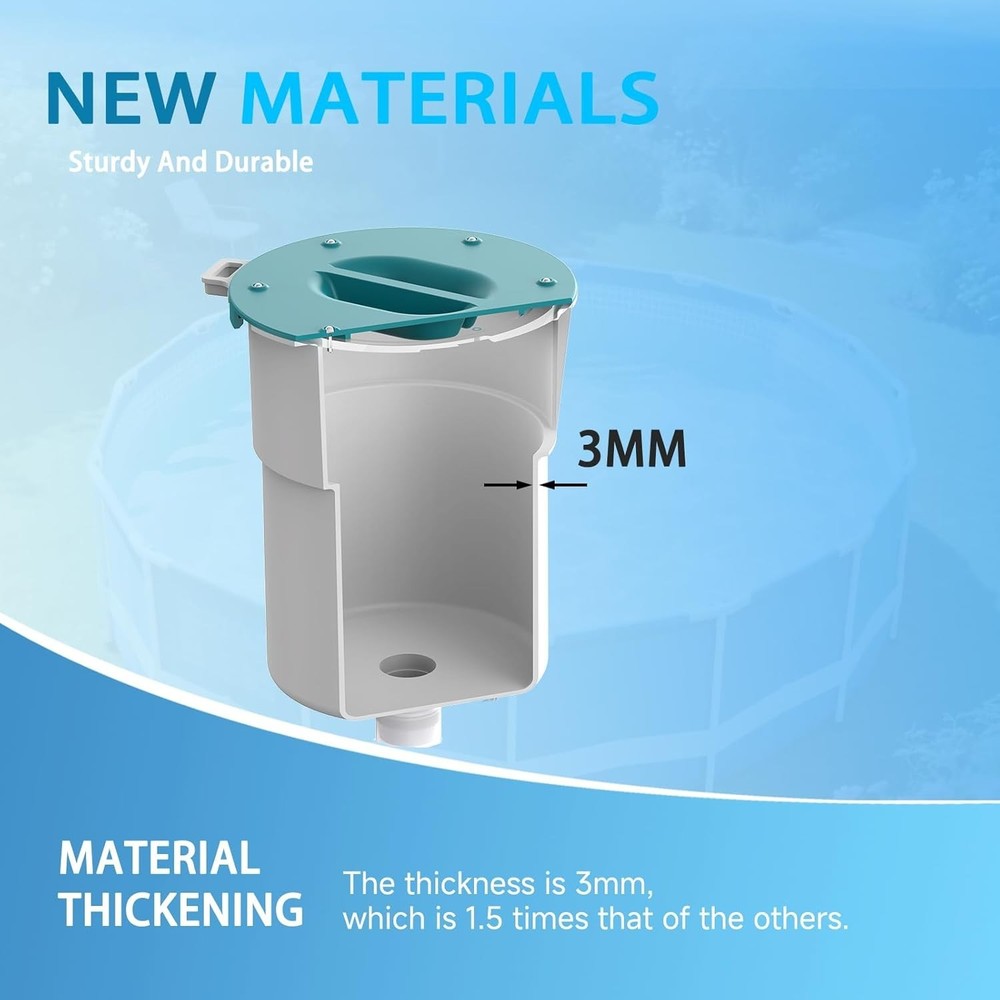 Advanced Floating Pool Skimmer with 10 Filter Socks - UV-Resistant Design