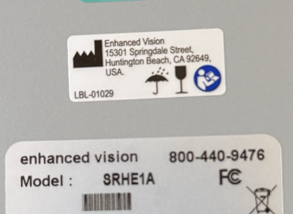 ENHANCED VISION Portable Smart Reader HD OCR SRHE1A W/ DOCS - EXCELLENT COND!