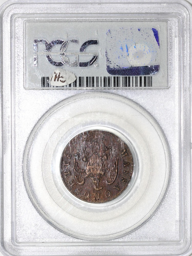 1788 1/2c Massachusetts Colonial Half Cent PCGS AU 50