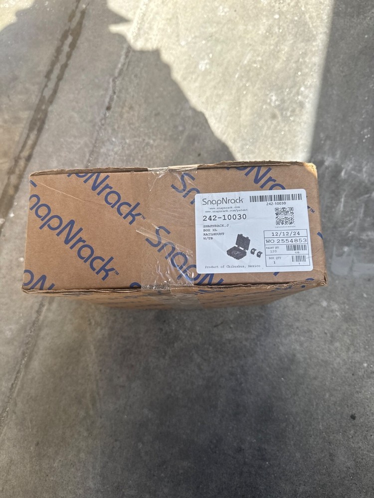 SnapNrack 242-10030 J Box XL Railmount W/TB