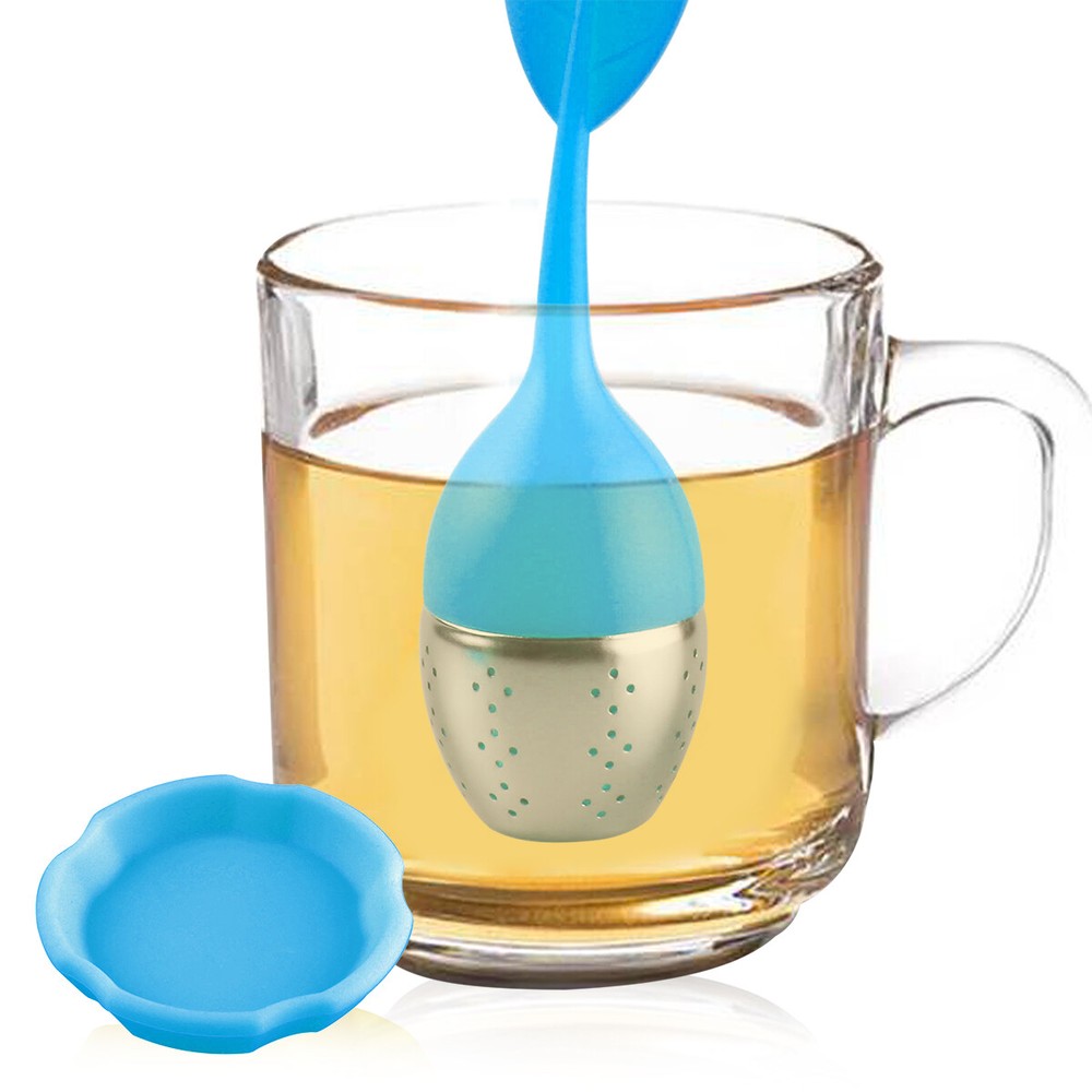 Silicone Tea Infuser 3Pcs Loose Tea Leaf Herbal Spice Filter Diffuser BL-RD-PL