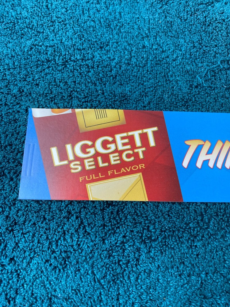 Liggett Select Price Cigarette Pack Rack Insert Sign Think Savings