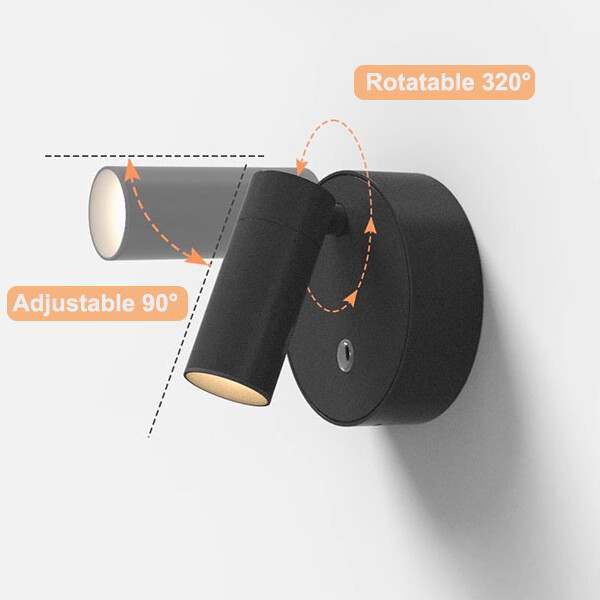 Dimmable LED USB Rechargeable Wall Light Cordless Bedside Lamp Picture Spotlight